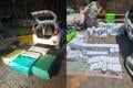 Collage photo of seized counterfeit goods.